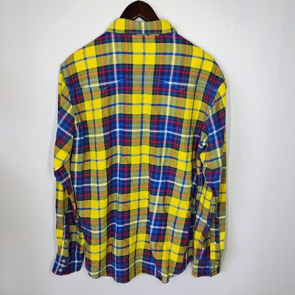 Vtg Polo Country Ralph Lauren Plaid Flannel Shirt Snap Button Mens Size Medium - Picture 4 of 13